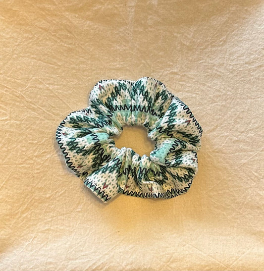 Green Knit Sweater Scrunchie