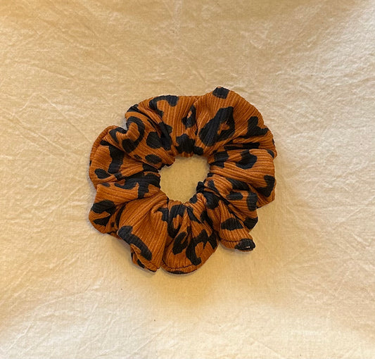 Rust Leopard Scrunchie