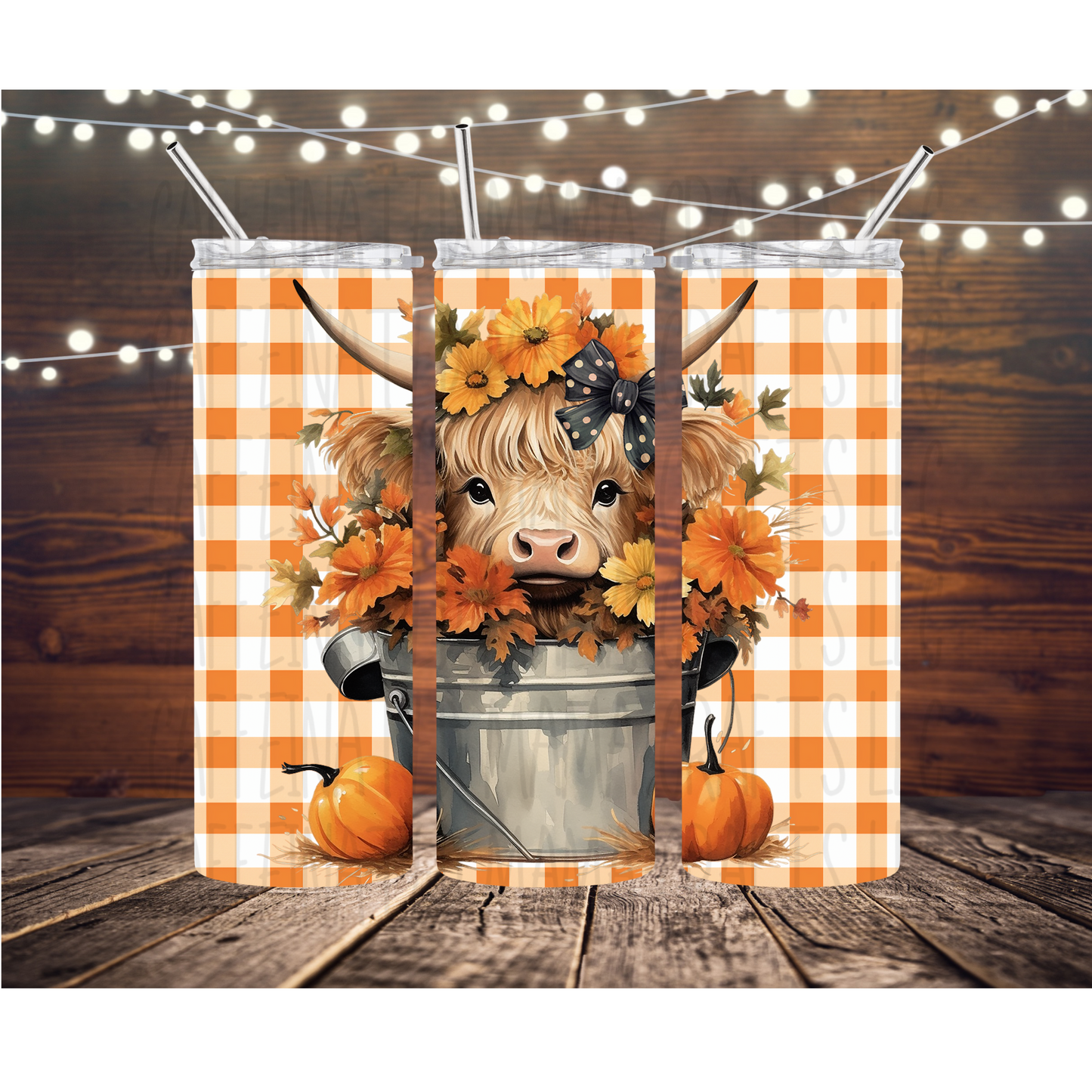 Fall Highland Calf Tumbler