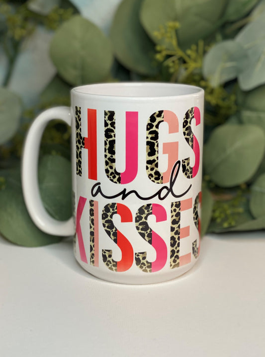 Hugs & Kisses Leopard Mug