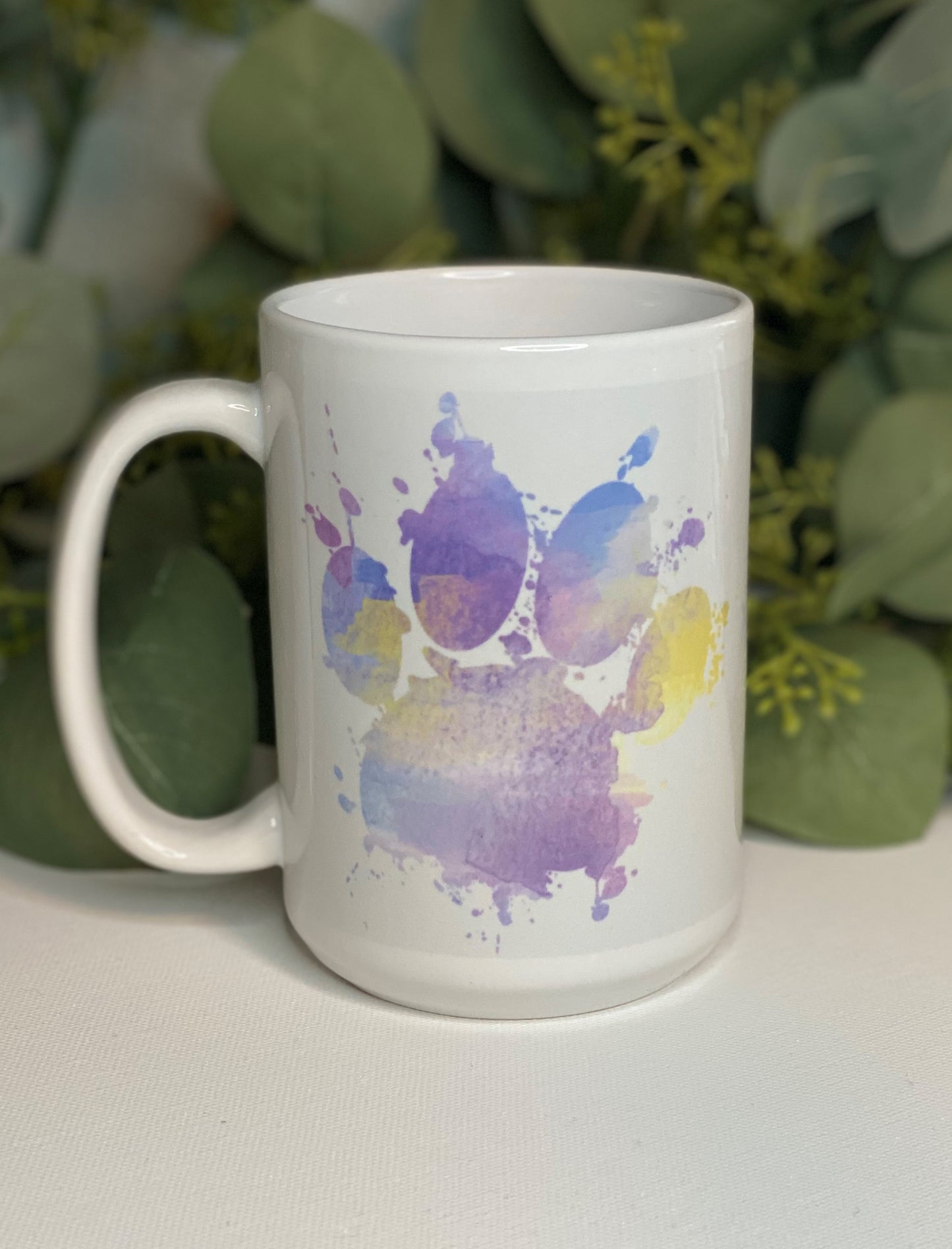 Watercolor Paw Print Mug