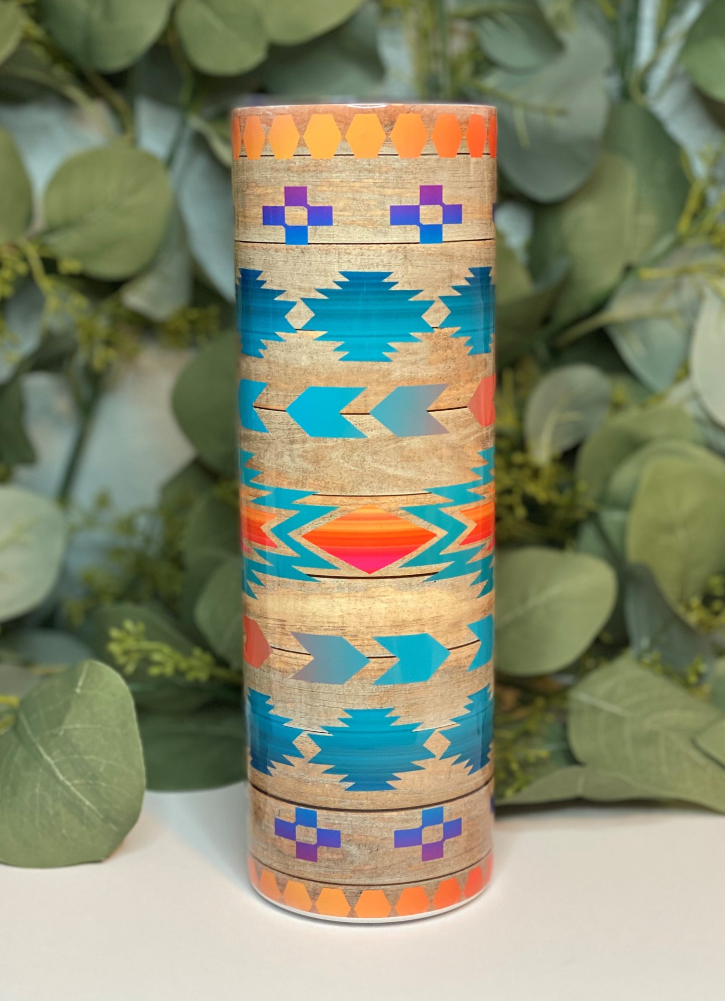 Wooden Aztec Tumbler