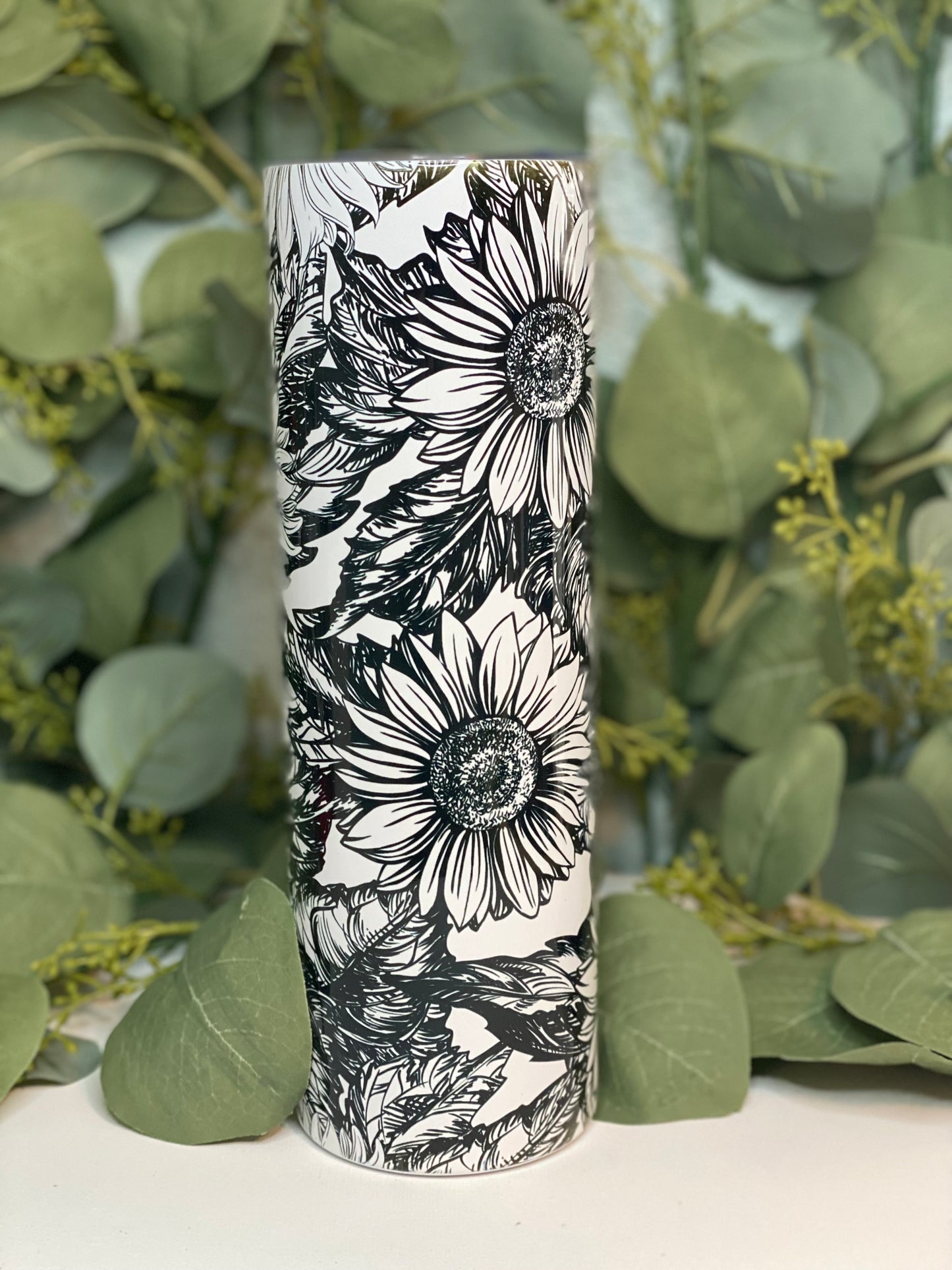 B&W Sunflower Tumbler