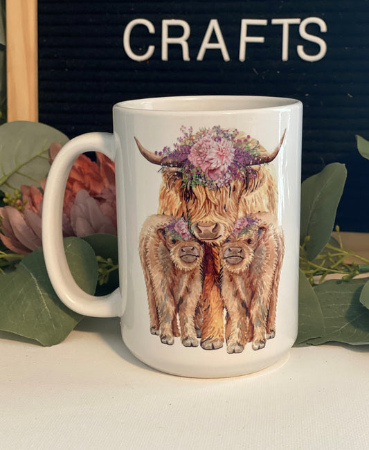 Custom Mama Highland Cow Mug