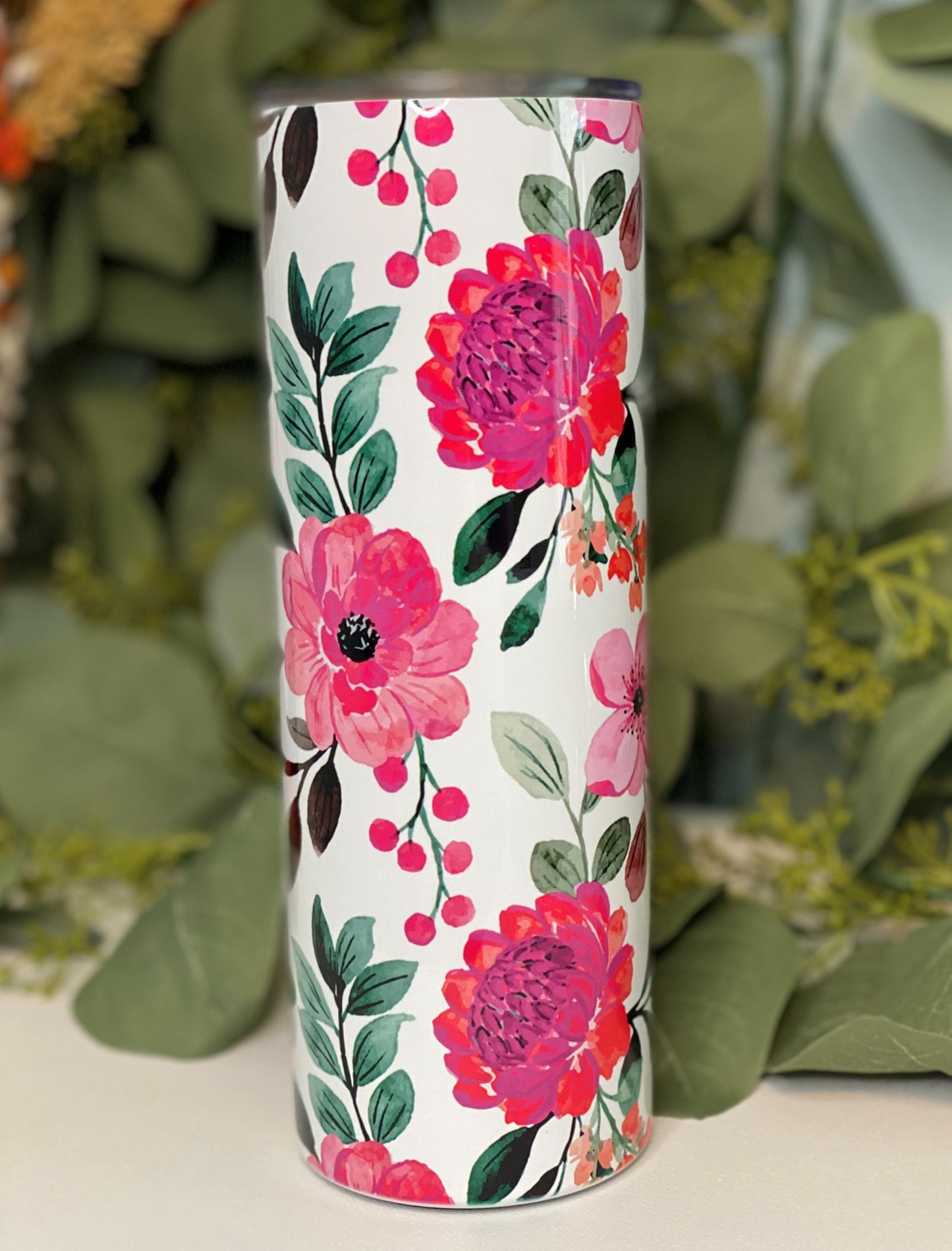 Pink Floral Dreams Tumbler