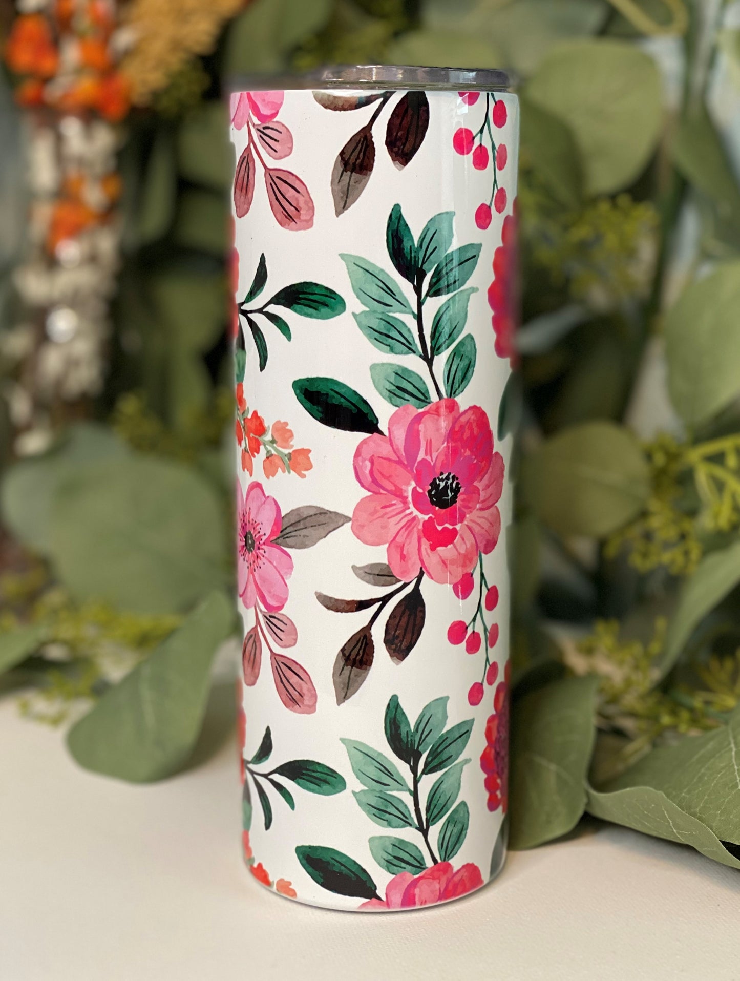 Pink Floral Dreams Tumbler