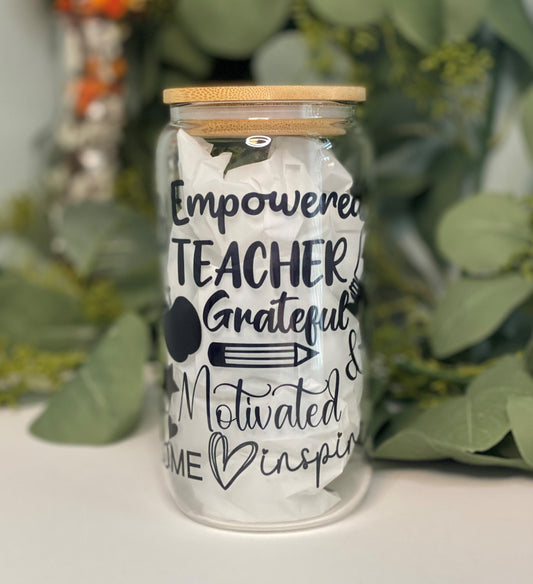 Teacher Glass Can Cup