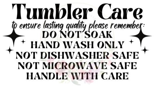 Tumbler Care Stickers